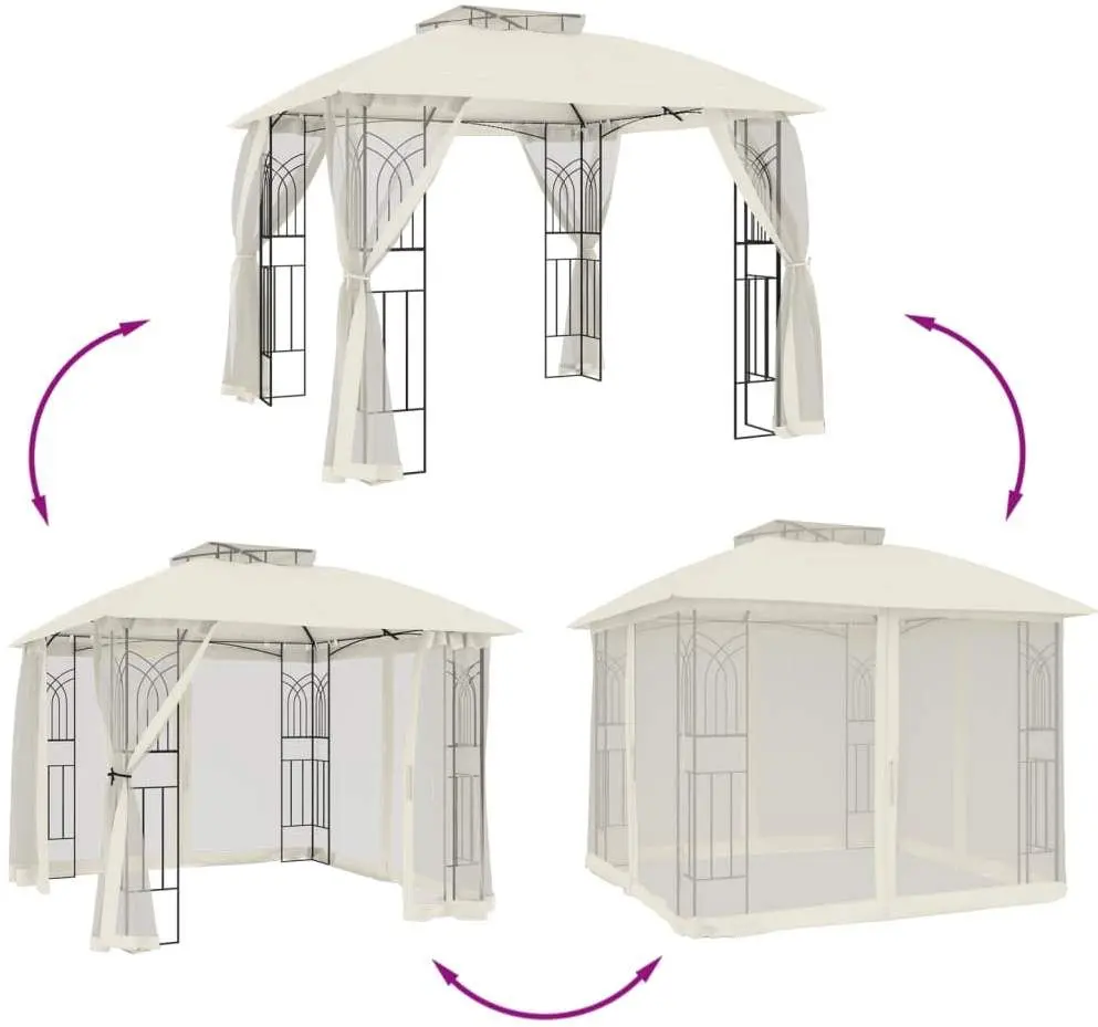 Садовый павильон VidaXL 368454 2.9x2.9 (Cream)