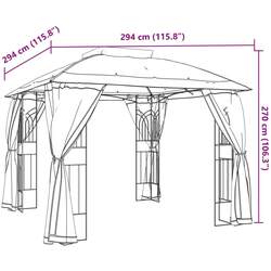 Садовый павильон VidaXL 368454 2.9x2.9 (Cream) Thumb