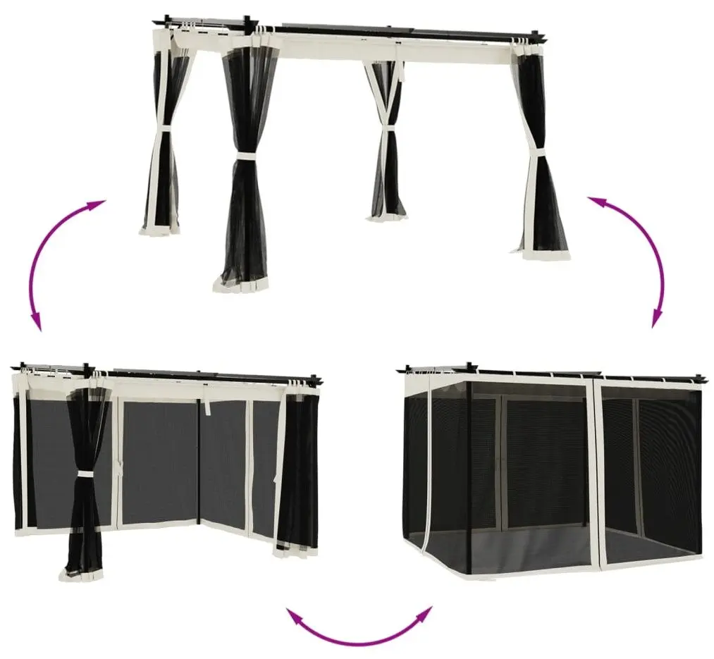 Pavilion de gradina VidaXL 4003908 3x3 (Cream)