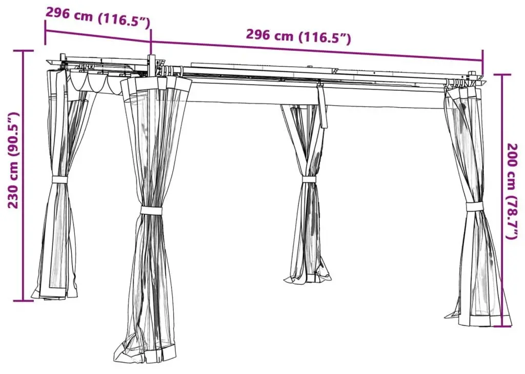 Pavilion de gradina VidaXL 4003909 3x3 (Anthracite)