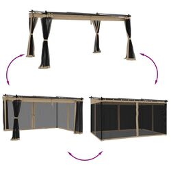 Pavilion de gradina VidaXL 4003913 4x3 (Taupe Grey) Thumb