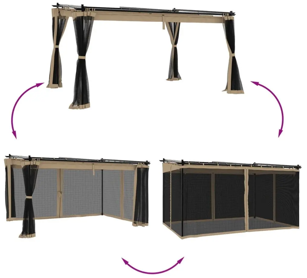 Pavilion de gradina VidaXL 4003913 4x3 (Taupe Grey)