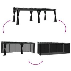 Pavilion de gradina VidaXL 4003915 6x3 (Anthracite) Thumb