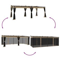 Pavilion de gradina VidaXL 4003916 6x3 (Taupe Grey) Thumb