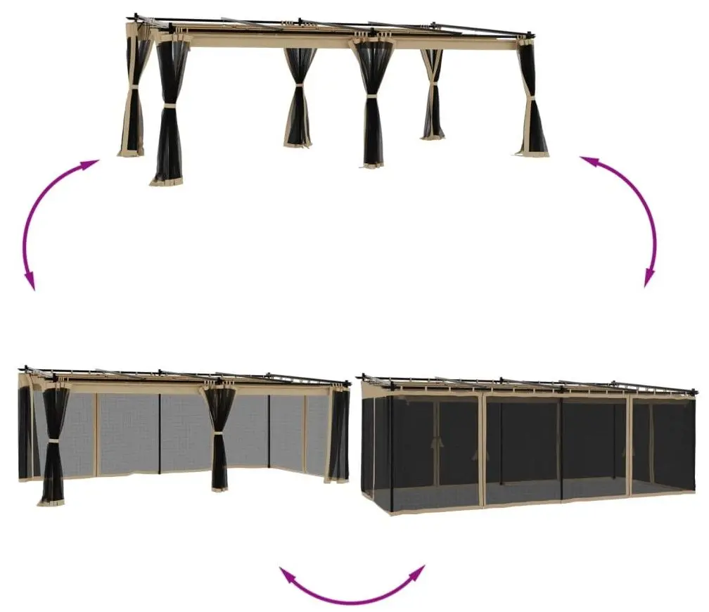 Pavilion de gradina VidaXL 4003916 6x3 (Taupe Grey)