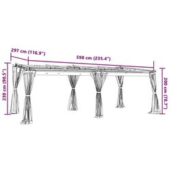 Pavilion de gradina VidaXL 4003916 6x3 (Taupe Grey) Thumb