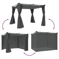 Pavilion de gradina VidaXL 4003918 3x3 (Anthracite) Thumb