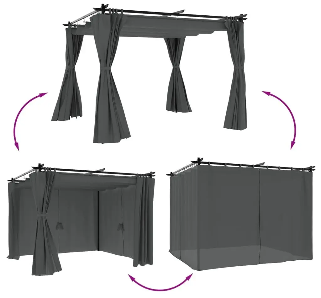 Pavilion de gradina VidaXL 4003918 3x3 (Anthracite) - 7