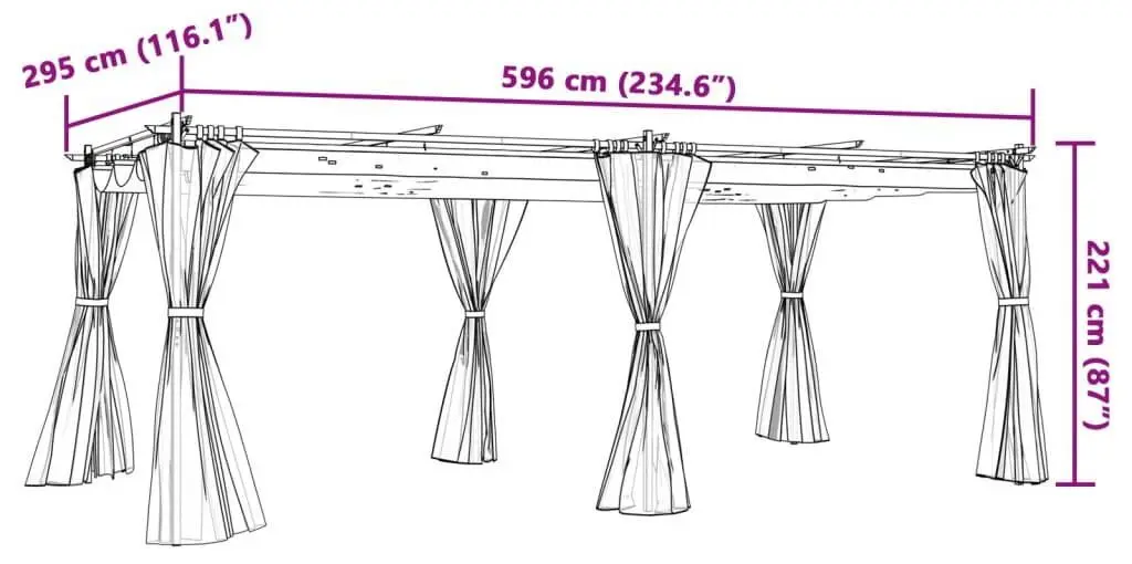 Садовый павильон VidaXL 4003921 6x3 (Anthracite)
