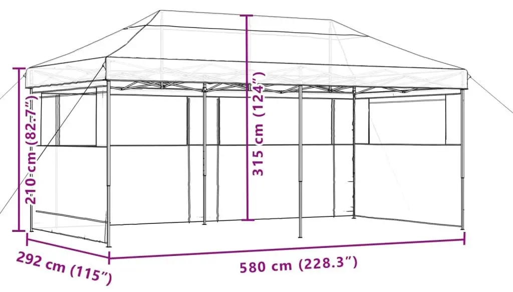 Pavilion de gradina VidaXL 4004947 6x3 (Burgundy)