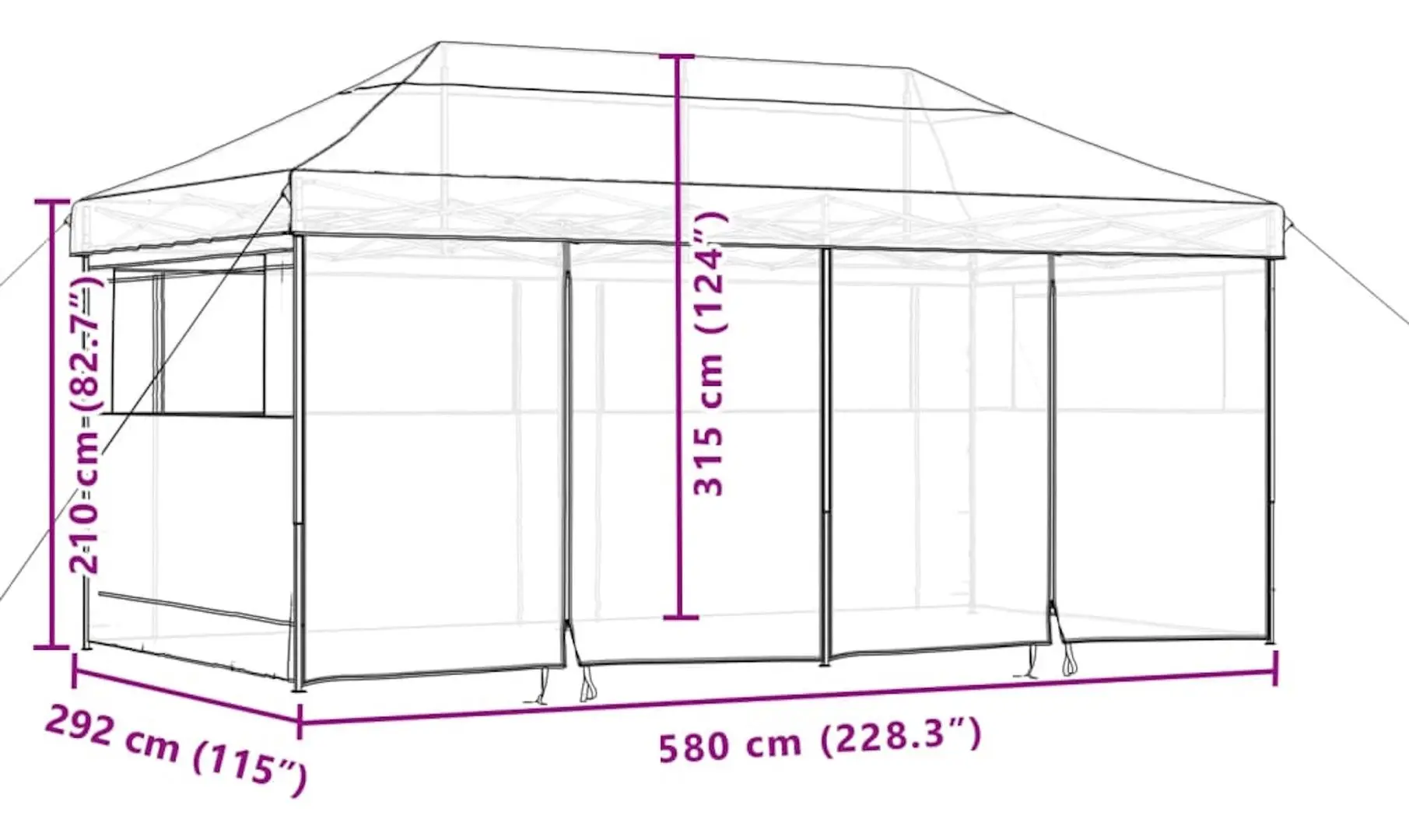 Pavilion de gradina VidaXL 4004955 5.8x3 (Burgundy) - 10