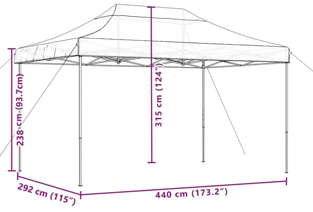 Pavilion de gradina VidaXL 4004965 4.4x3 (Terracotta)