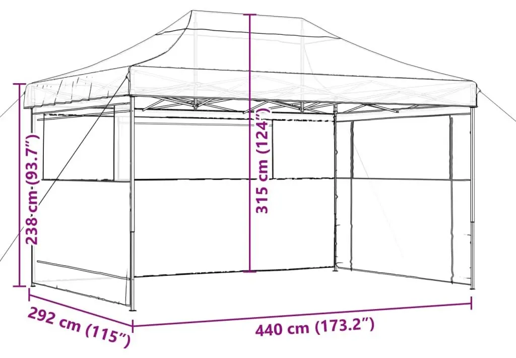 Pavilion de gradina VidaXL 4004971 4.4x3 (Burgundy)