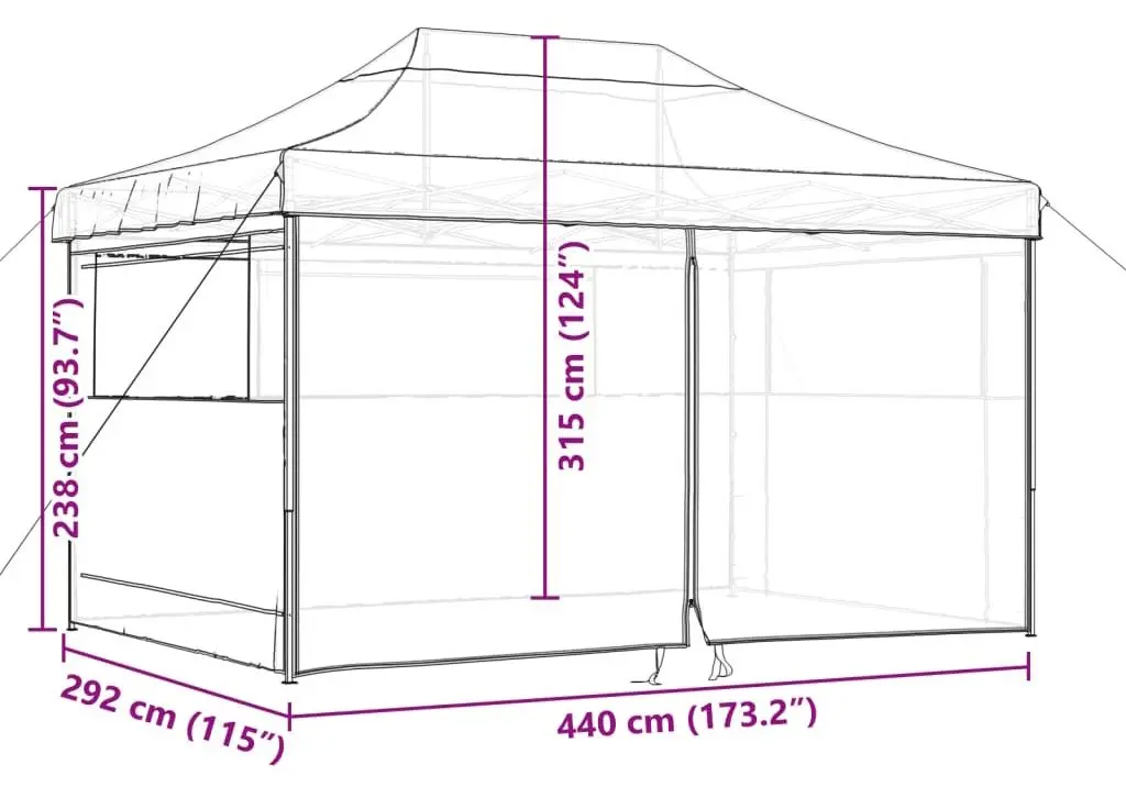 Pavilion de gradina VidaXL 4004976 4.4x3 (Green)