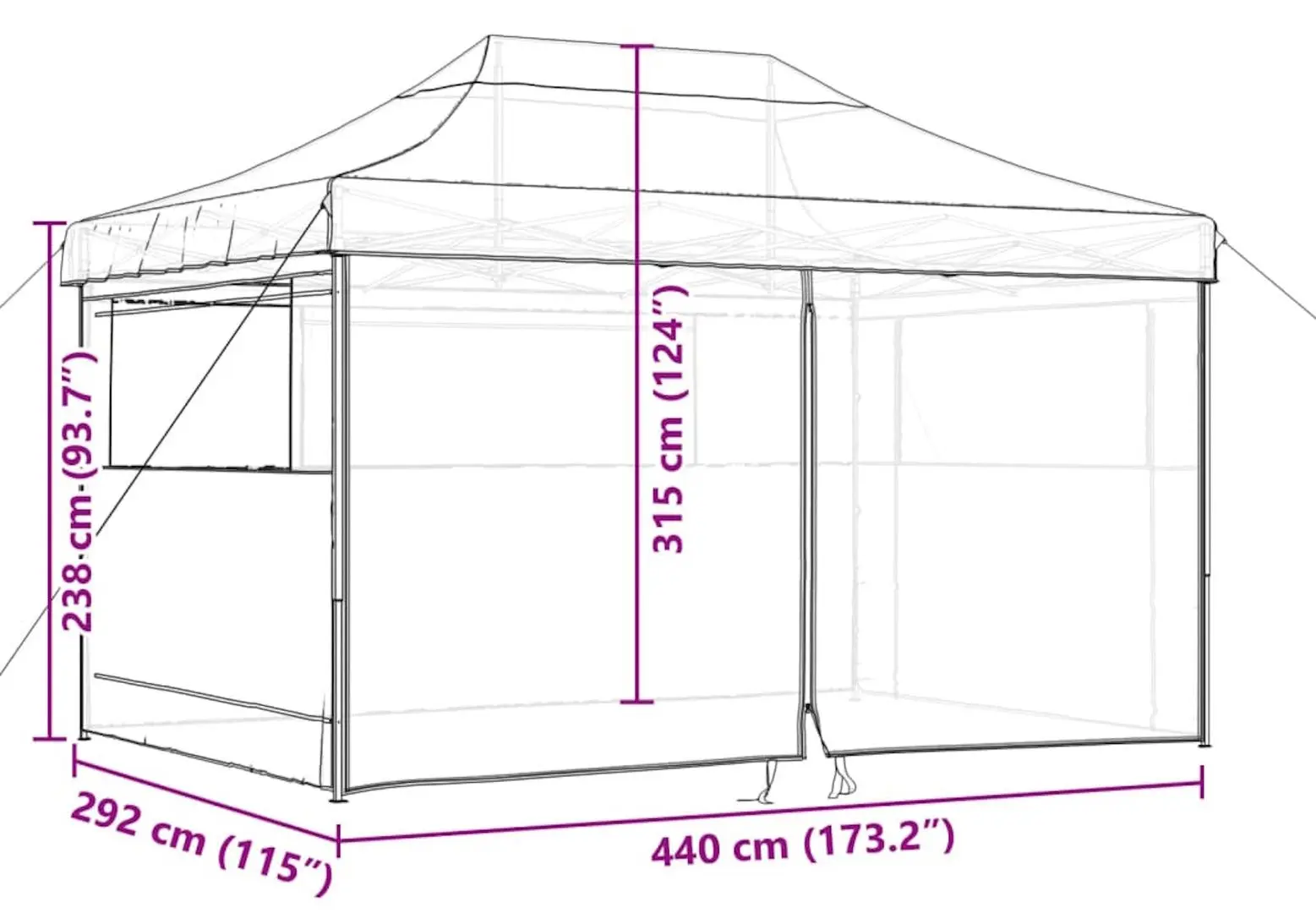 Pavilion de gradina VidaXL 4004980 4.4x3 (Brown)