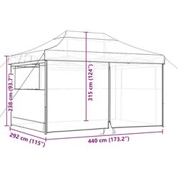 Pavilion de gradina VidaXL 4004982 4.4x3 (Black) Thumb