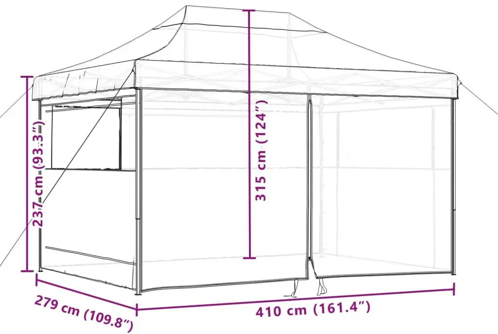 Pavilion de gradina VidaXL 4005024 4.1x2.8 (Green)