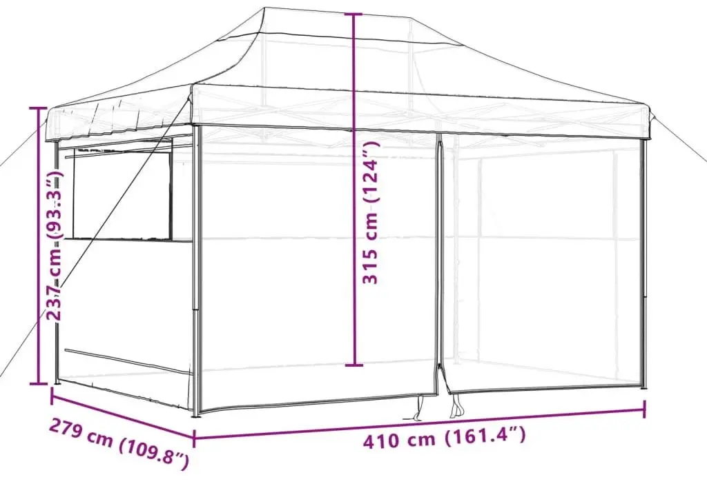 Pavilion de gradina VidaXL 4005026 4.1x2.8 (Taupe Grey)