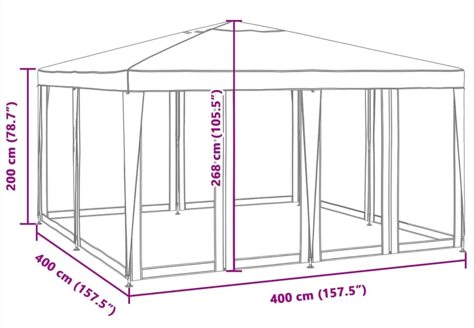 Pavilion de gradina VidaXL 4010063 4x4 (Green)