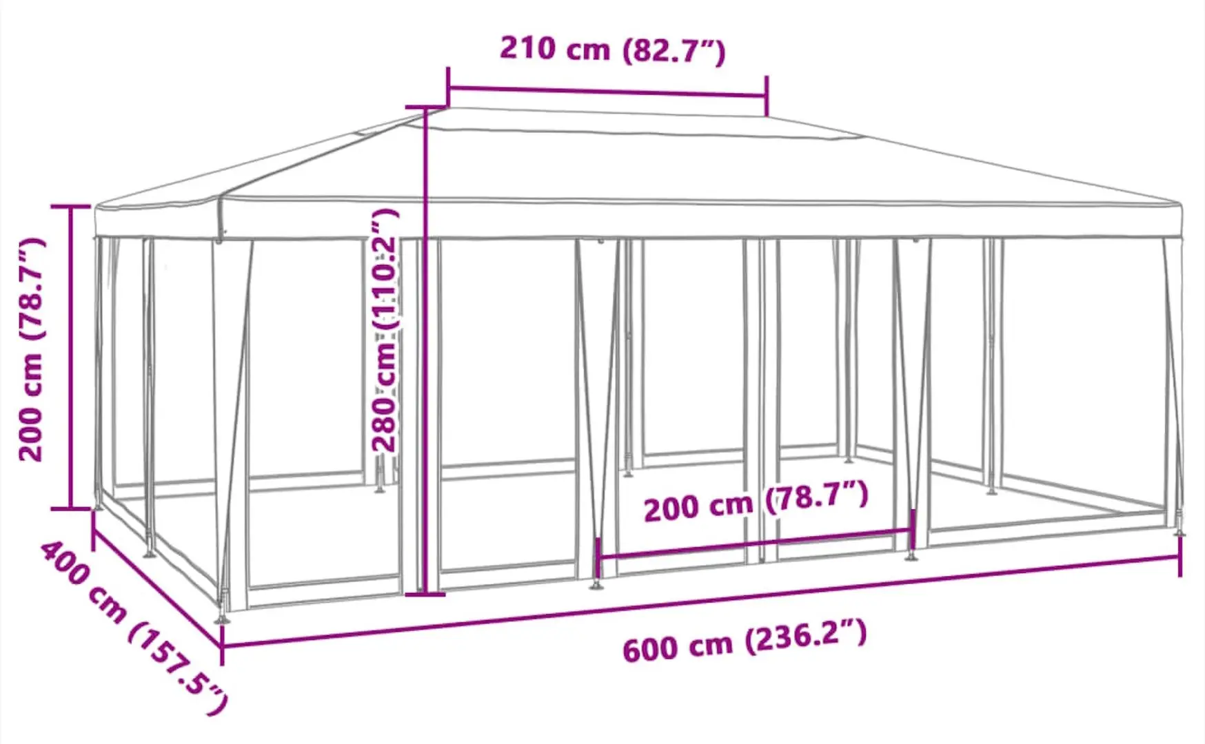 Pavilion de gradina VidaXL 4010067 6x4 (Blue)