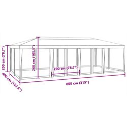 Pavilion de gradina VidaXL 4010071 8x4 (White) Thumb