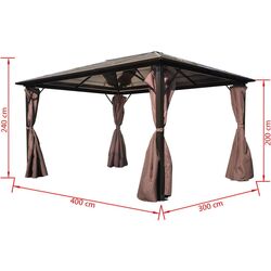 Pavilion de gradina VidaXL 41626 4x3 (Brown) Thumb