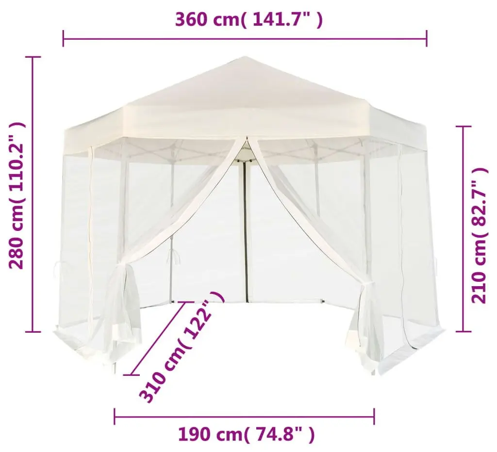 Pavilion de gradina VidaXL 42109 3.6x3 (Cream)