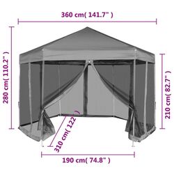Садовый павильон VidaXL 42111 3.6x3 (Grey) Thumb