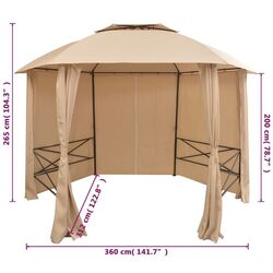 Садовый павильон VidaXL 43166 3.6x2.7 (Beige) Thumb