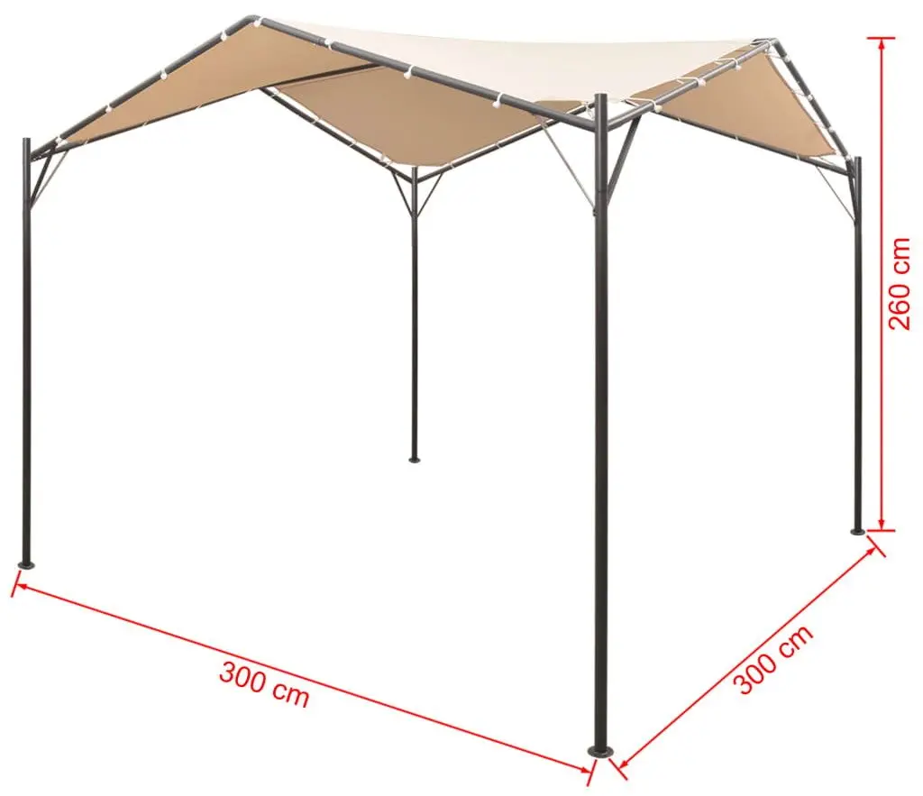 Pavilion de gradina VidaXL 43168 3x3 (Beige) - 7