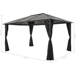Pavilion de gradina VidaXL 44642 4x3 (Black) Thumb