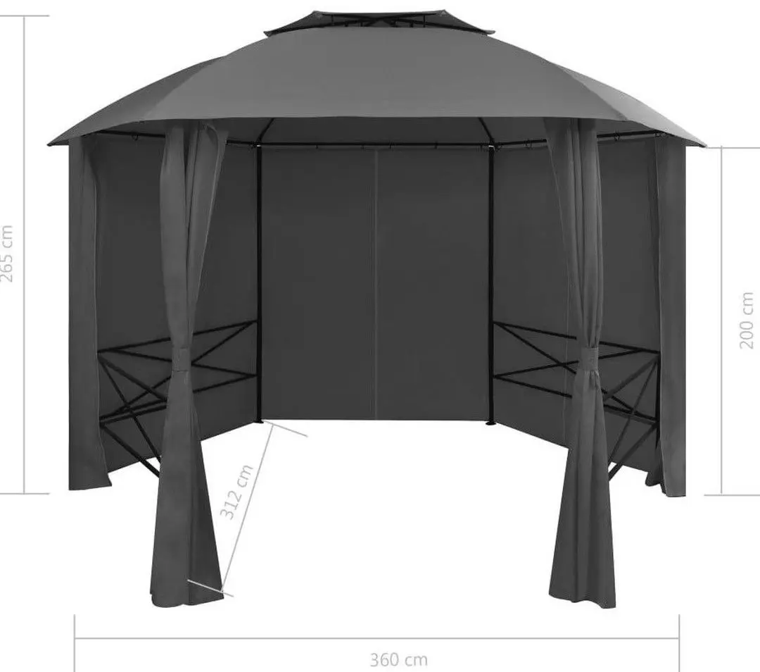 Pavilion de gradina VidaXL 44766 3.6x2.6 (Anthracite) - 8