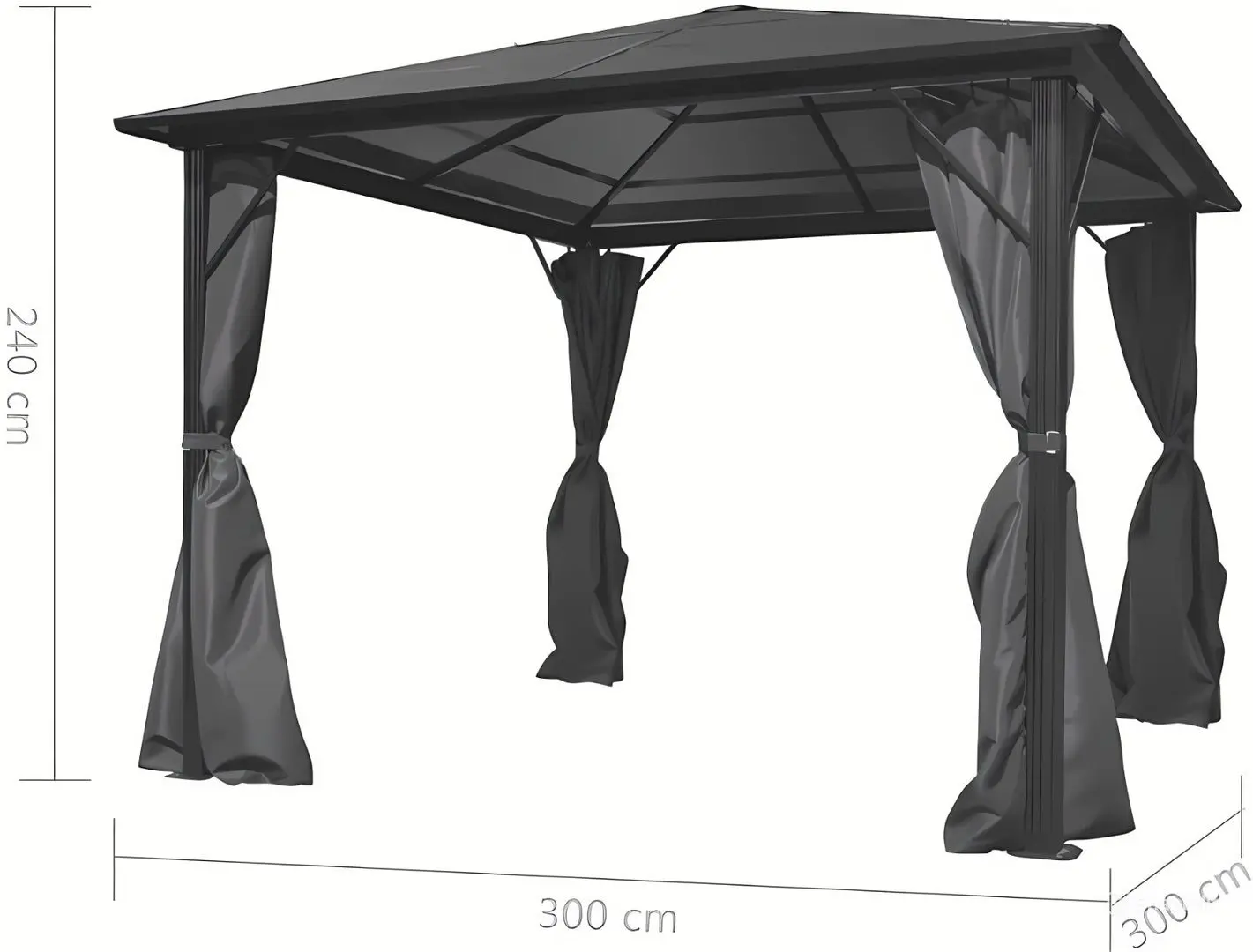 Pavilion de gradina VidaXL 44889 3x3 (Anthracite)