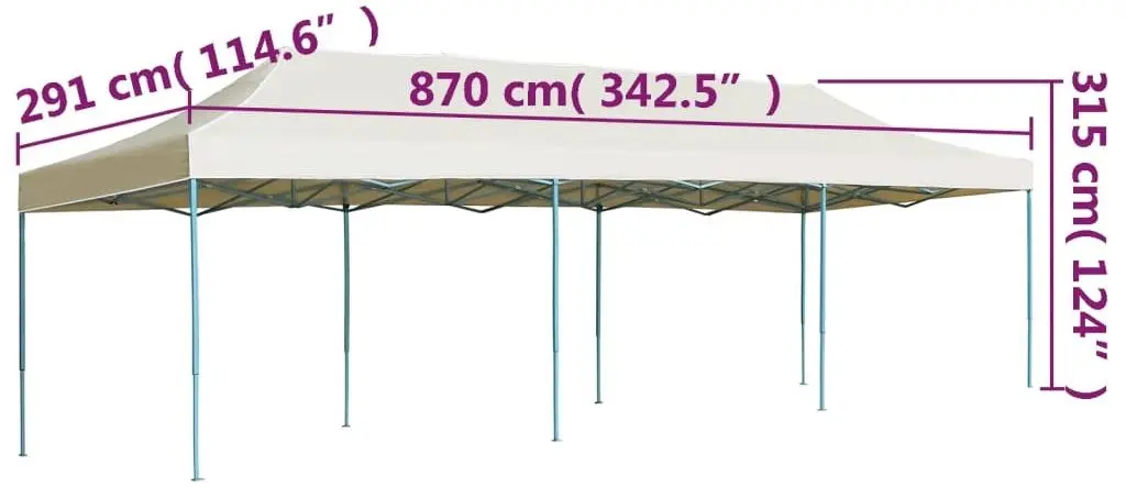 Pavilion de gradina VidaXL 44974 3x9 (Cream)