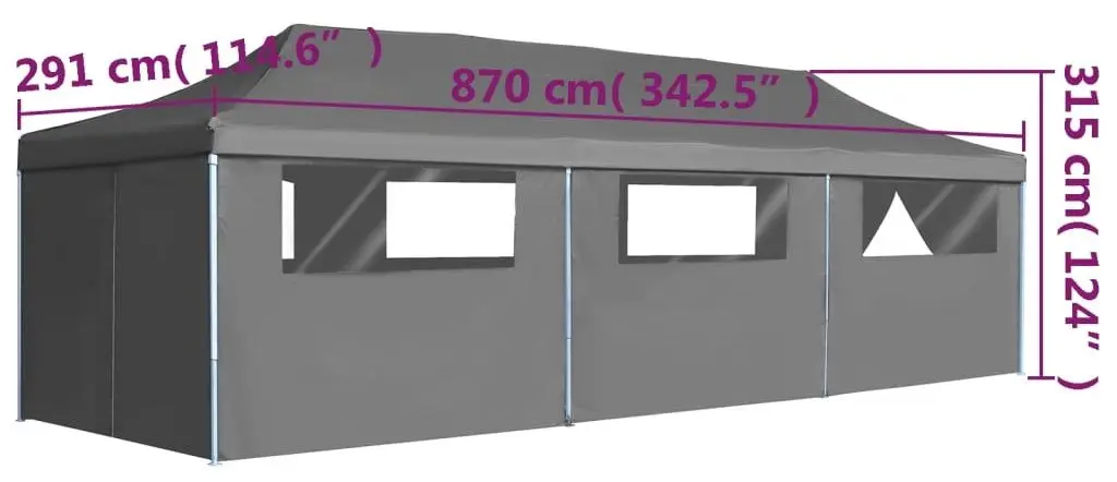 Pavilion de gradina VidaXL 44982 3x9 (Anthracite)