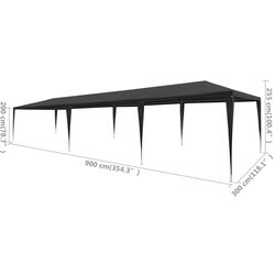 Pavilion de gradina VidaXL 45089 3x9 (Anthracite) Thumb