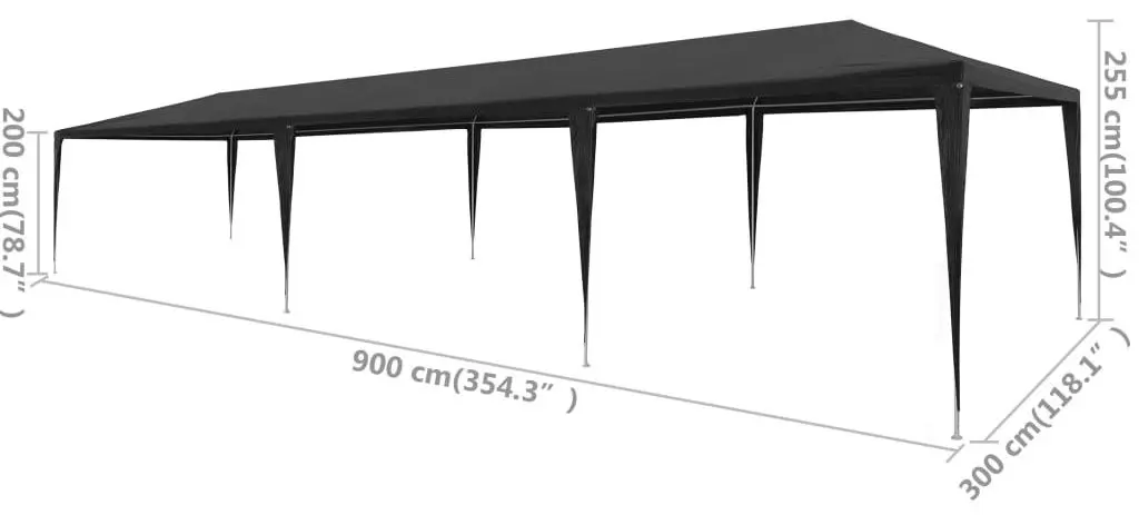 Pavilion de gradina VidaXL 45089 3x9 (Anthracite)