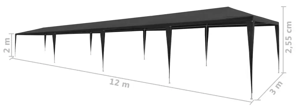 Pavilion de gradina VidaXL 45090 3x12 (Anthracite)