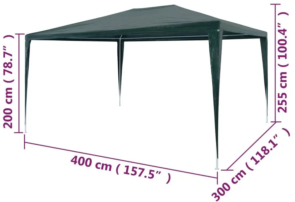 Pavilion de gradina VidaXL 45092 3x4 (Green) - 6