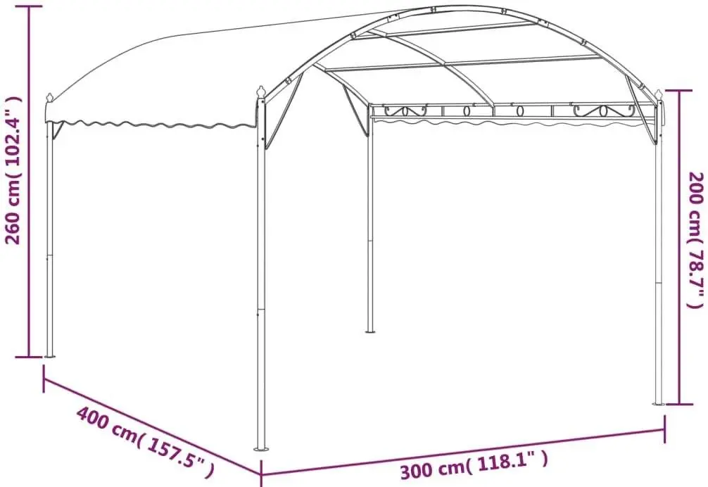 Садовый павильон VidaXL 47949 3x4 (Anthracite) - 6