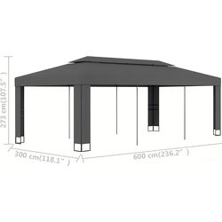 Pavilion de gradina VidaXL 47953 3x6 (Anthracite) Thumb