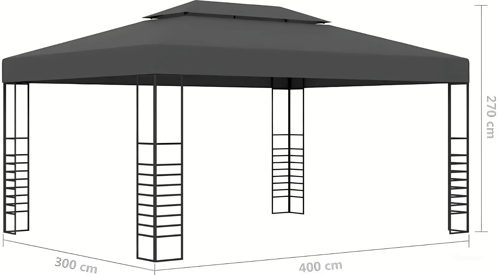 Pavilion de gradina VidaXL 47958 3x4 (Anthracite) - 4