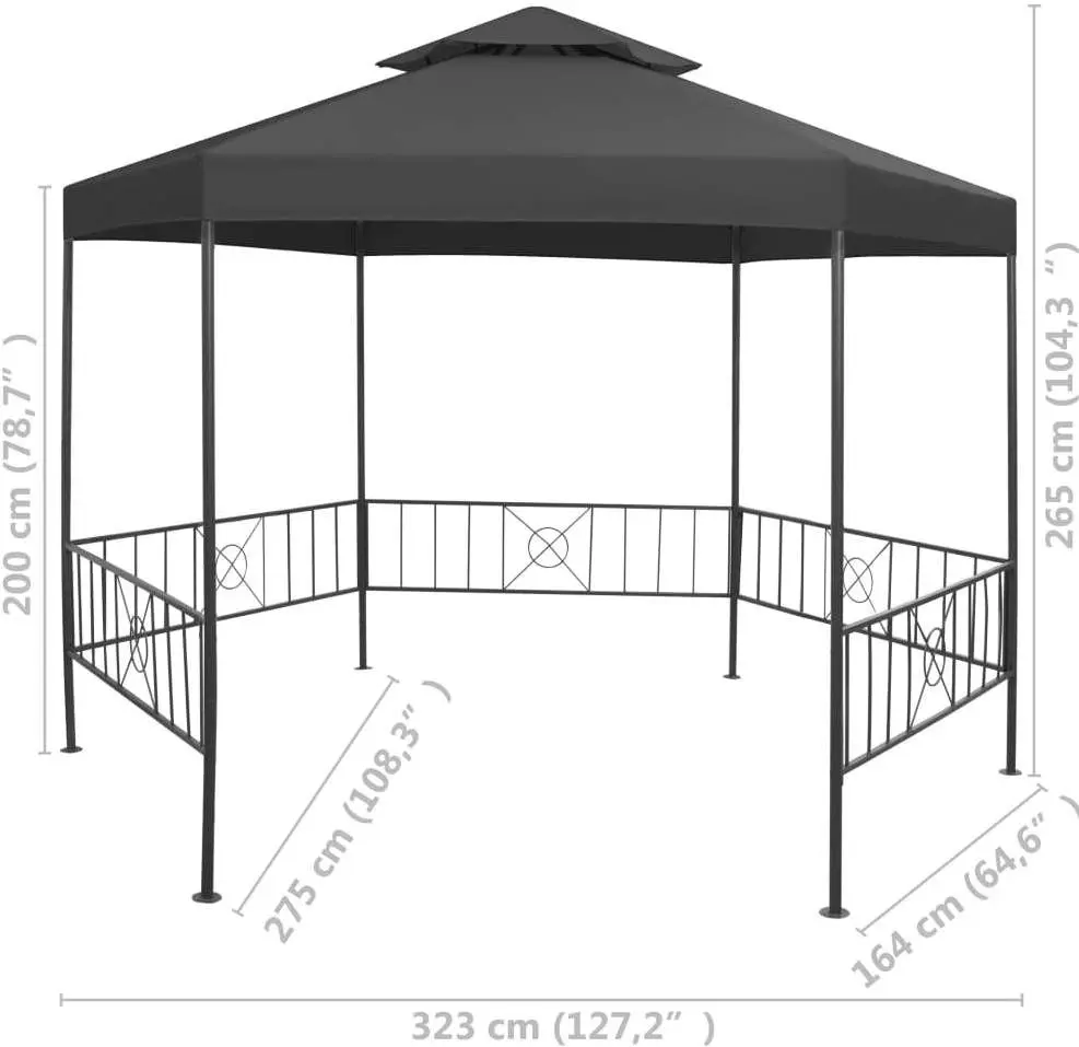 Садовый павильон VidaXL 47961 3.2x2.7 (Anthracite) - 7