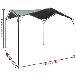 Pavilion de gradina VidaXL 47962 3x3 (Anthracite) Thumb