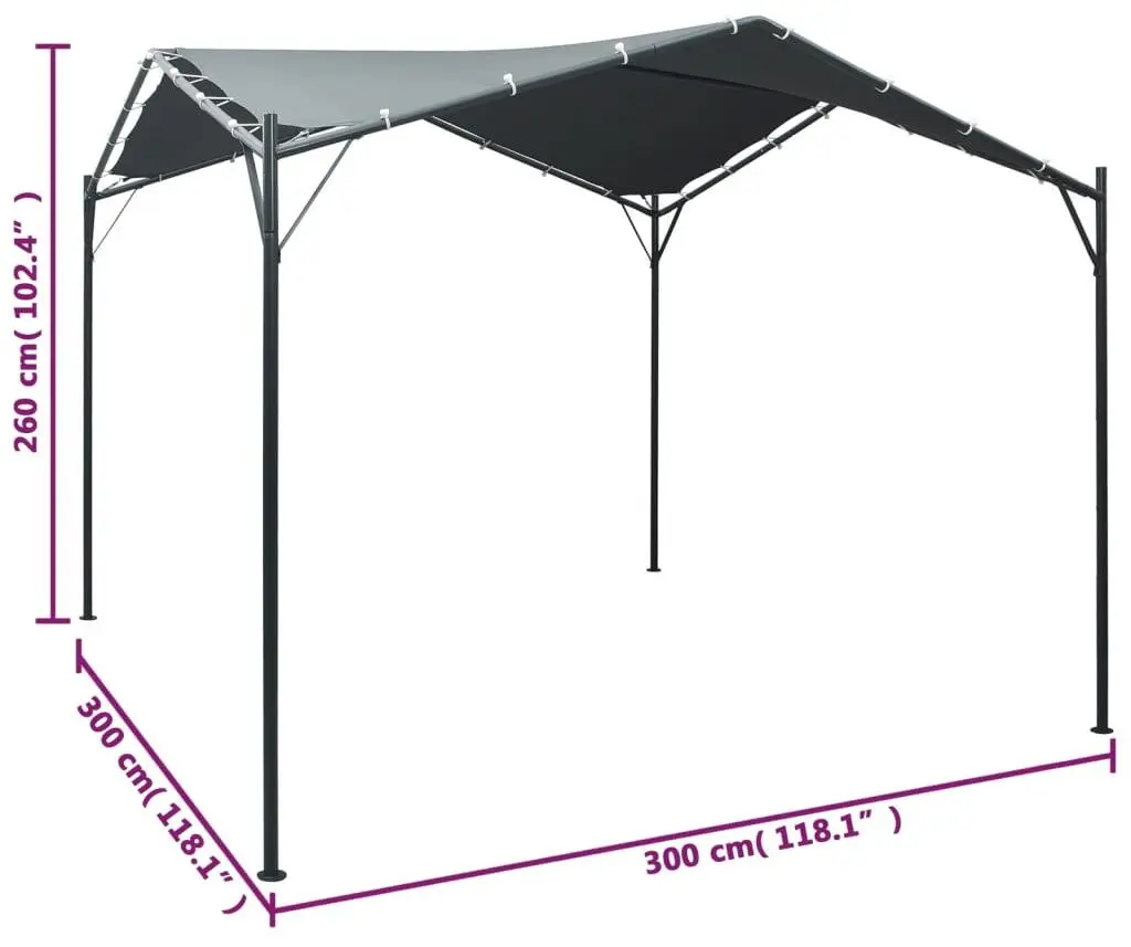 Pavilion de gradina VidaXL 47962 3x3 (Anthracite) - 7