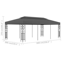 Pavilion de gradina VidaXL 47964 3x6 (Anthracite) Thumb