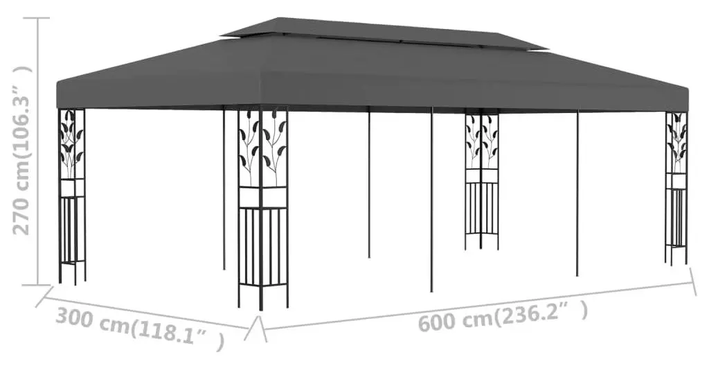 Pavilion de gradina VidaXL 47964 3x6 (Anthracite)