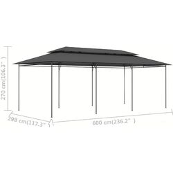 Pavilion de gradina VidaXL 47965 6x2.9 (Anthracite) Thumb