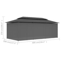 Pavilion de gradina VidaXL 47966 6x3 (Anthracite) Thumb