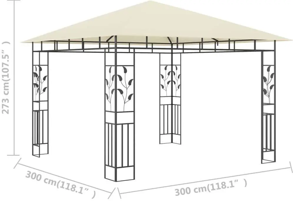 Садовый павильон VidaXL 47969 3x3 (Cream)